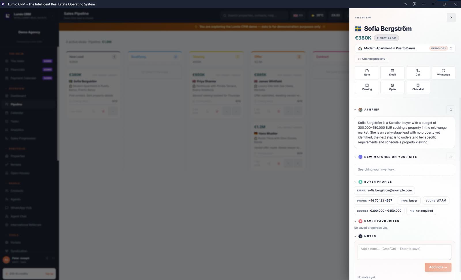 AI brief on every lead, written for you
