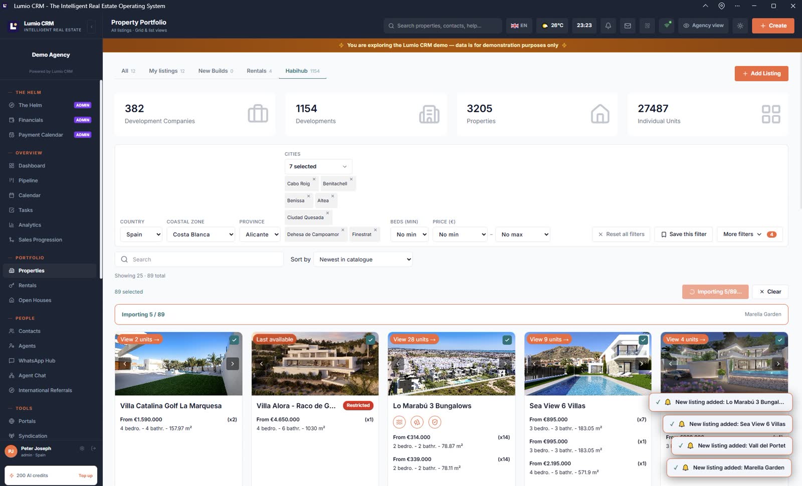 HabiHub catalogue, importing stock in one click