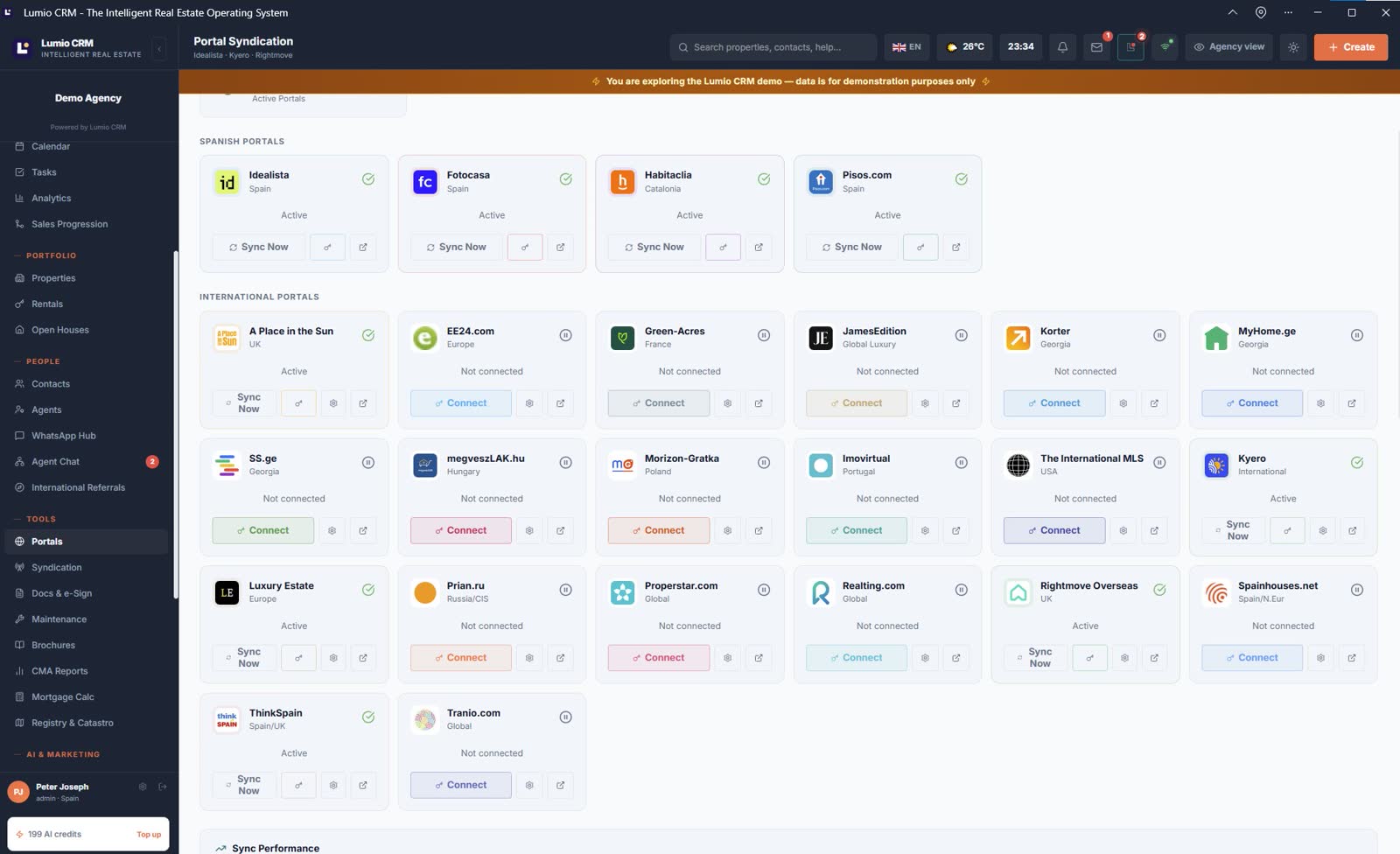 Portal syndication, one click per listing